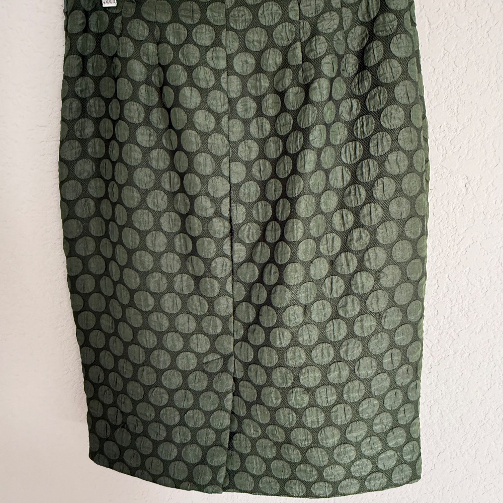 Maeve Anthropologie Green Polka Dot Pencil Skirt Size 2 - Picture 5 of 8